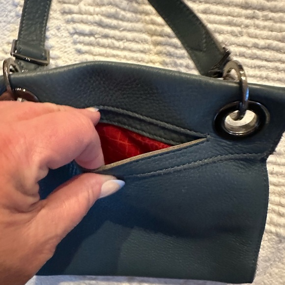 Hammit Blue and Leather Crossbody Bag - Picture 5 of 6